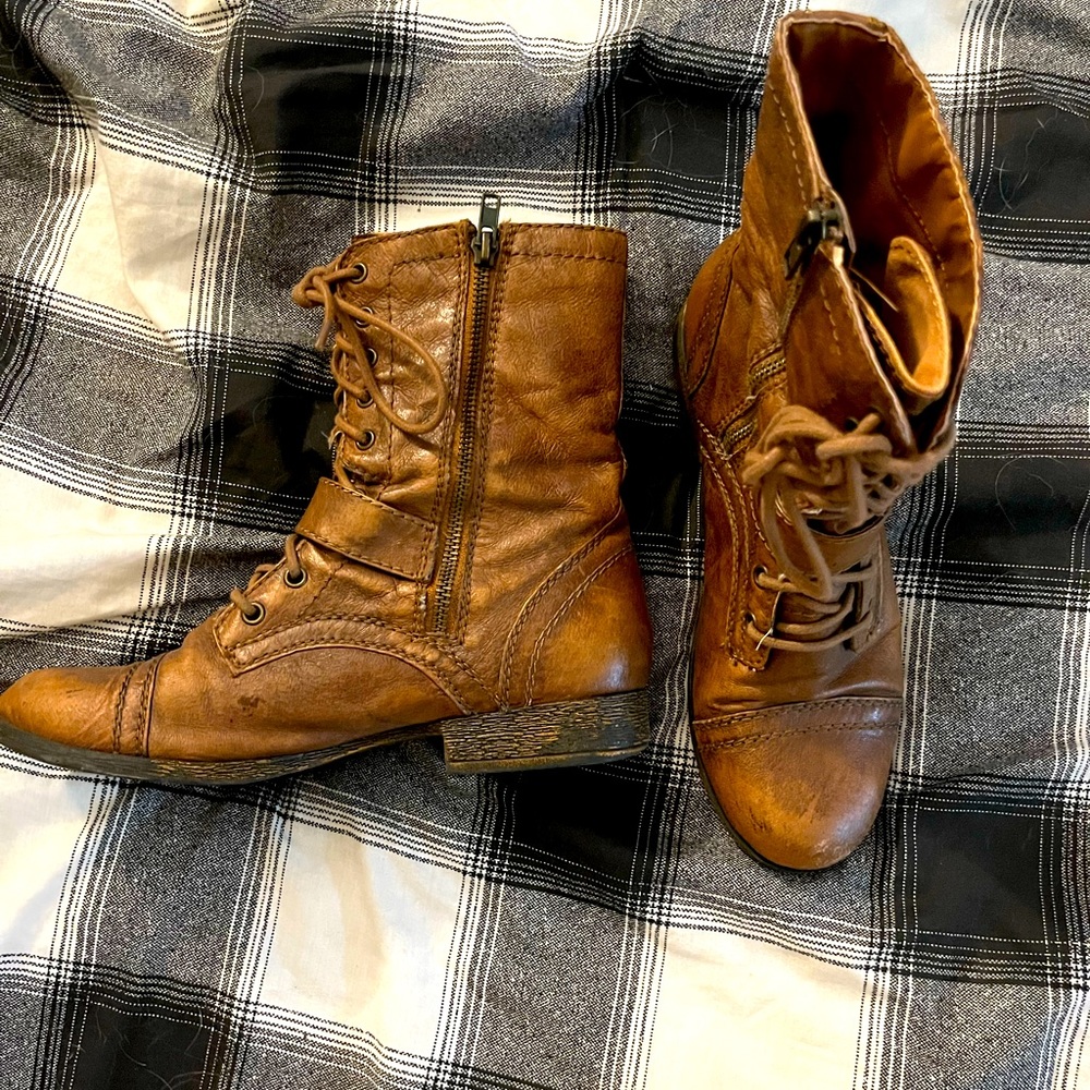 Brown Leather Nine West Ankle Boots